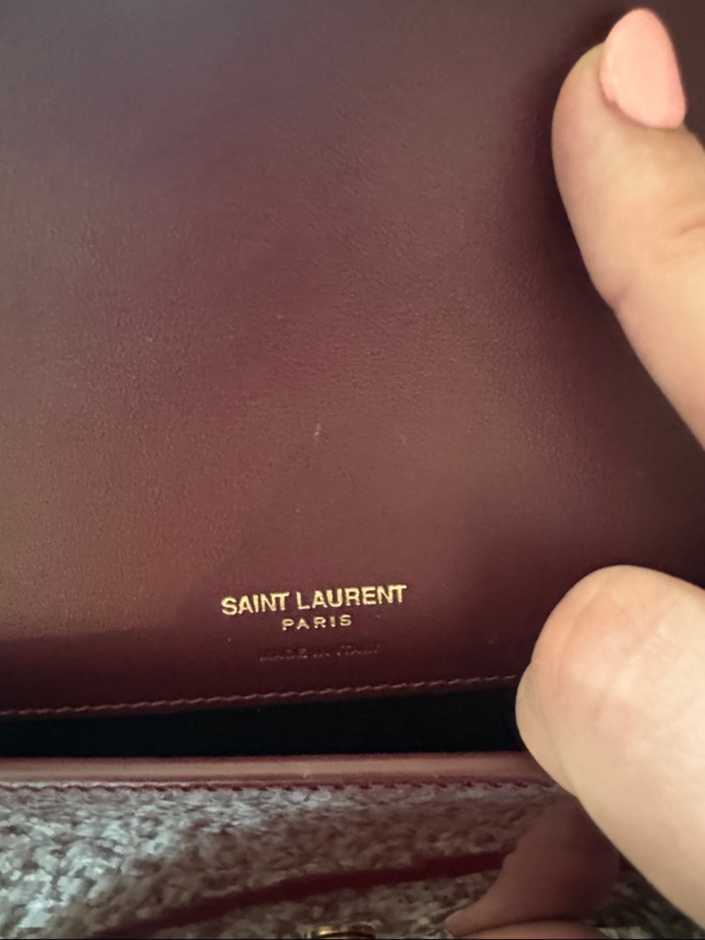 Saint Laurent Kate Shoulder Bag in Grenat Red patent leather - Picture 5 of 6